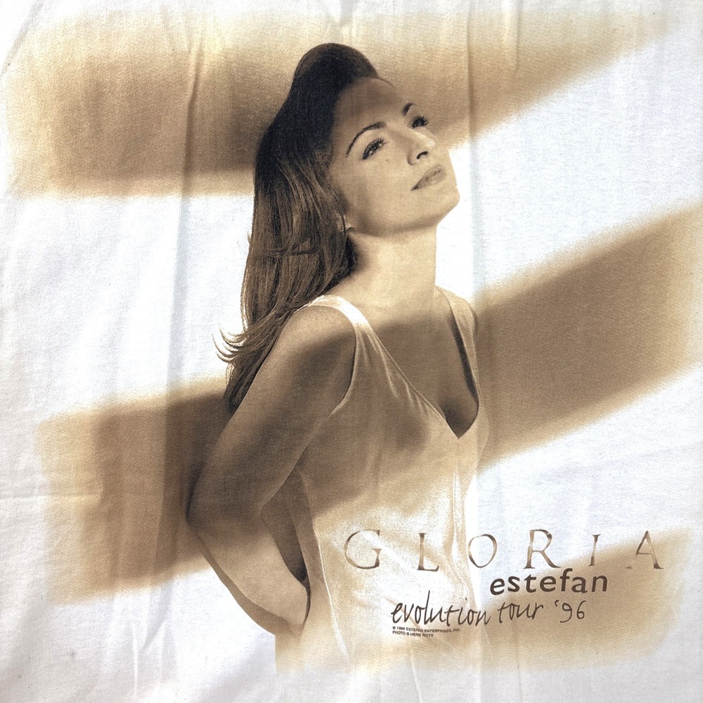 Vintage 1996 Gloria Estefan‎ Evolution Tour T Shirt UNWASHED sz XL Single Stitch